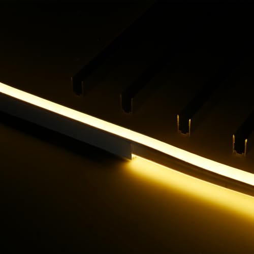 Image of Yescom 5Pack 3ft Commercial Warm White Rope Light Aluminium Track Channel | 7x10mm, 1m Long Straight Mounting Rails, Ideal for indoor outdoor DIY, Compatible with 7x14mm Bilume 2700K