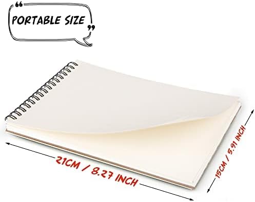 Mamowla Sketchbook A5 Sketch Pad, Spiral Bound Drawing Pad for Kids Adults with Durable Hardboard, 160GSM Sketch Books Drawing Paper with Acid Free Art Books 60 Pages