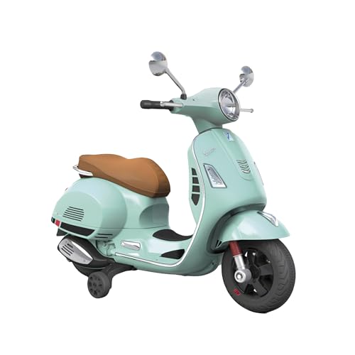 TURBO CHALLENGE - Vespa - Porteur Elèctrique - 119230 - Scooter - Vert d'eau - Prêt à Rouler - 30Kg Max - Plastique - Batteries Rechargeables - De 3 Ans À...
