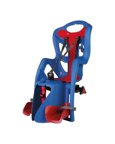 Bellelli Child Bike Seat, Kids Bike Seat Carrier, Child Seat for Bikes, Pepe, Clamp with Rack Mount, Blue, Made in Italy - Thumbnail 3