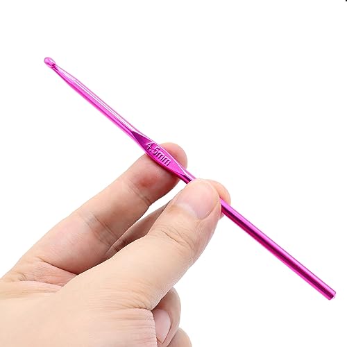 Image of 6Pcs 4.5mm Aluminum Crochet Hook Knitting Needles US Size 7 for DIY Yarn Craft,Nice Gift for Women Adults Kids Children Beginners (Purple)