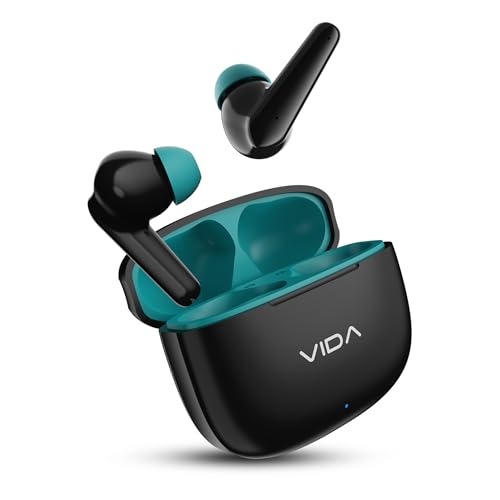 Image of VIDA Beats Air - Black Ice Blue | 13mm Drivers | Dual Speaker | 40H Playtime | Gaming Mode | Bluetooth 5.4 | Dual Mic | Type-C Fast Charging | IPX4 | Touch Controls | Made in India