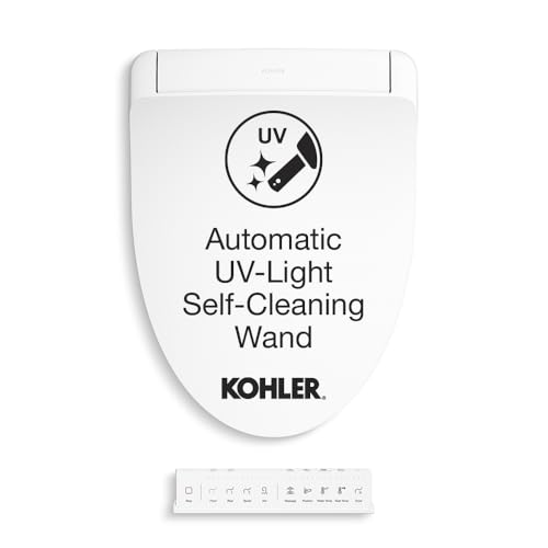 KOHLER 28821-0 PureWash E930 Elongated Heated Bidet Toilet Weat with Remote Control, Warm Water Bidet for Existing Toilets with Dryer,...