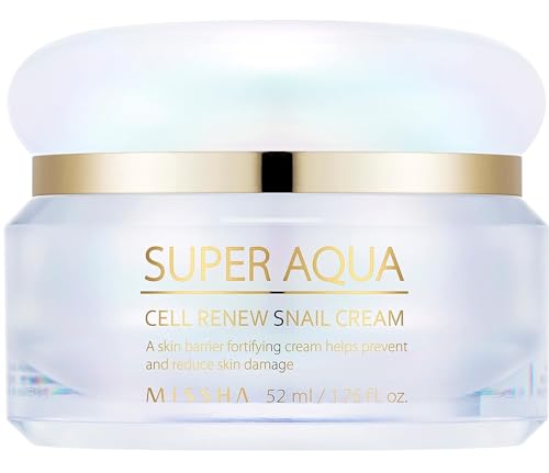 Missha Super Aqua Cell Renew Snail Cream 52 ml, 1.11 ml (Pack of 47)