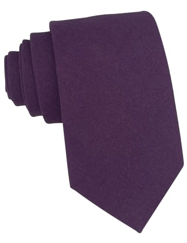Image of Kebocis Mens Solid Color Cotton Necktie for Men