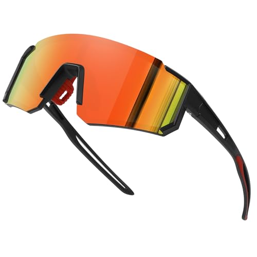STORYCOAST Polarized Youth Baseball Sunglasses for Boys Girls Age 6-12 Sports Softball Cycling for Kids UV Protection Black-Red