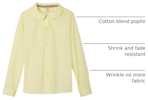 Image of French Toast Girls' Long Sleeve Woven Shirt with Peter Pan Collar