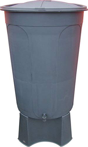 Preisvergleich Produktbild Durable tool Wasserbehälter mit Ständer, Wasserhahn und Deckel, 200 l, Schwarz