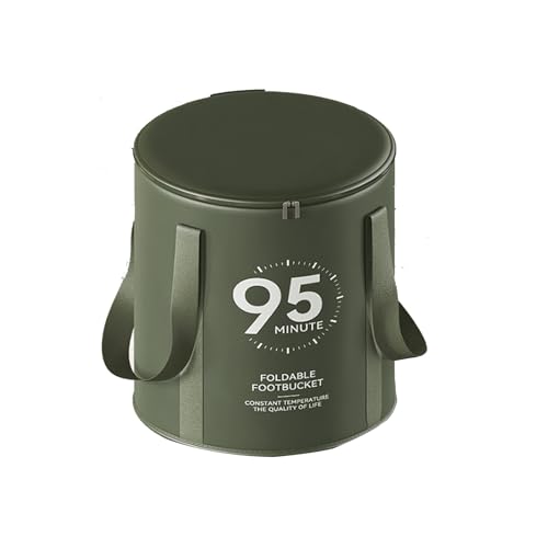 Bañera plegable portátil para pies con asa verde