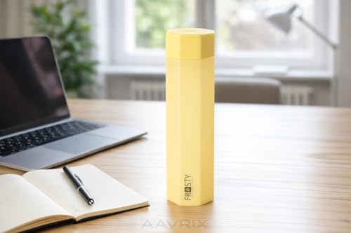 Image of Premium Slim Square Water Bottle BPA Free Plastic Frosty Finish Leak Proof Fridge Fit Freezer Safe Drinking Bottle for School Office Gym Travel Use (Octagone bottal)