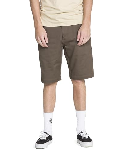 Volcom Vmonty Stretch 22 Chino Shorts – Casual Everyday Wear, Relaxed Fit Pantalones Cortos, Mushroom, 42 para Hombre