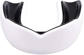 Oral Mart White/Black Adult Mouth Guard - Sports Mouthguard (Adult-Sized) for Karate, Boxing, Martial Arts, Football, MMA, Sparring, Hockey, Rugby, BJJ, Muay Thai,Soccer