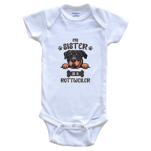 Image of My Sister is A Rottweiler Cute Dog Breed Baby Bodysuit v2