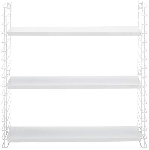 Metaltex Libro- Estantería Modular de 3 Estantes, 70x21x68cm, Blanco