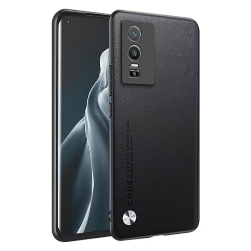 HONLEN Funda para Vivo Y76 5G (6.58' Inches) Carcasa de Negocios Respaldo de Cuero Negro