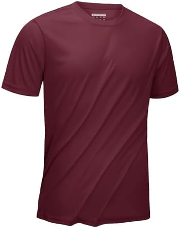 （16:30時点） [KEFITEVD] ティーシャツ メンズ 半袖 ランニングウェア 夏 ドライtシャツ 涼しい ラッシュガード ショートスリーブ 通気 カットソー 春夏 アウトドア ジムウェア ワインレッド 3XL