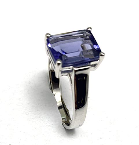 R0737 Classic Mt St Helens Helenite Rectangle (8x10mm) 1.65Ct Sterling Silver Ring