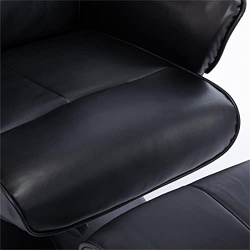 Memphis Swivel Recliner Chair & Footstool in Black Faux Leather