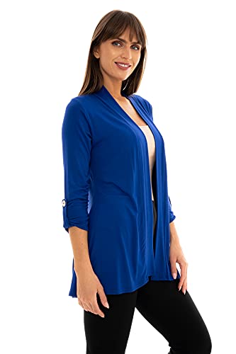 Image of Loxdonz Women's Open Front Cardigans Casual 3 /4 Sleeve Cardigan Soft Lightweight Top