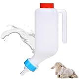 Biberon d'agneau de 800 ml avec balance, mangeoire à lait en plastique à suspendre pour bébé chèvre, biberon pour nourrir les bébés chèvres, biberon d'allaitement durable avec poignée (1 pièce)