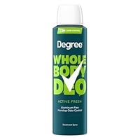 Degree Men Whole Body Deodorant Spray for Men, Active Fresh Scent, Aluminum Free 72H Odor Protection 4 oz