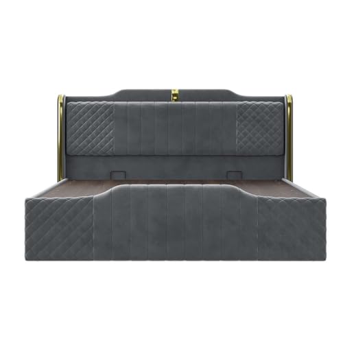 Image of Wakefit Velura King Size Hydraulic Storage Upholstered Bed