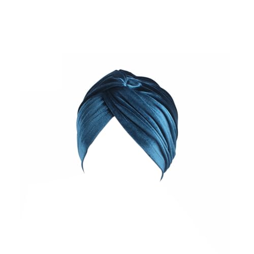 Diadema plegable compacta para mujer, sombrero musulmán con volantes, sombrero de cáncer, bufanda de perlas, turbante, diadema deportiva (C, S)