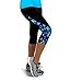 Produktbild Damen Leggings Ronamick Frauen Side Triangle Trainingshose Stitching Laufhose printing Sports yoga pants (L, Blau)