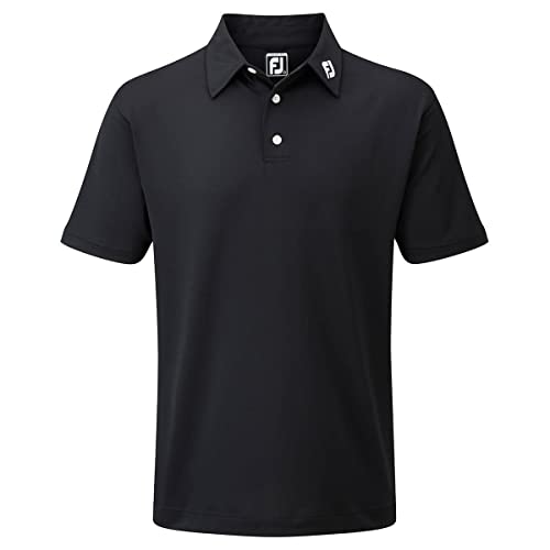 Footjoy Stretch Pique Solid Camisa polo para homem, Preto (preto 91822), L