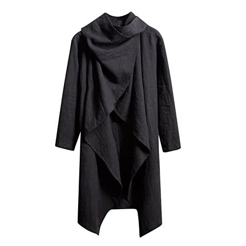 Men's Casual Jackets and Linen Cape Long Irregular Cloak Long Sleeve Coat2