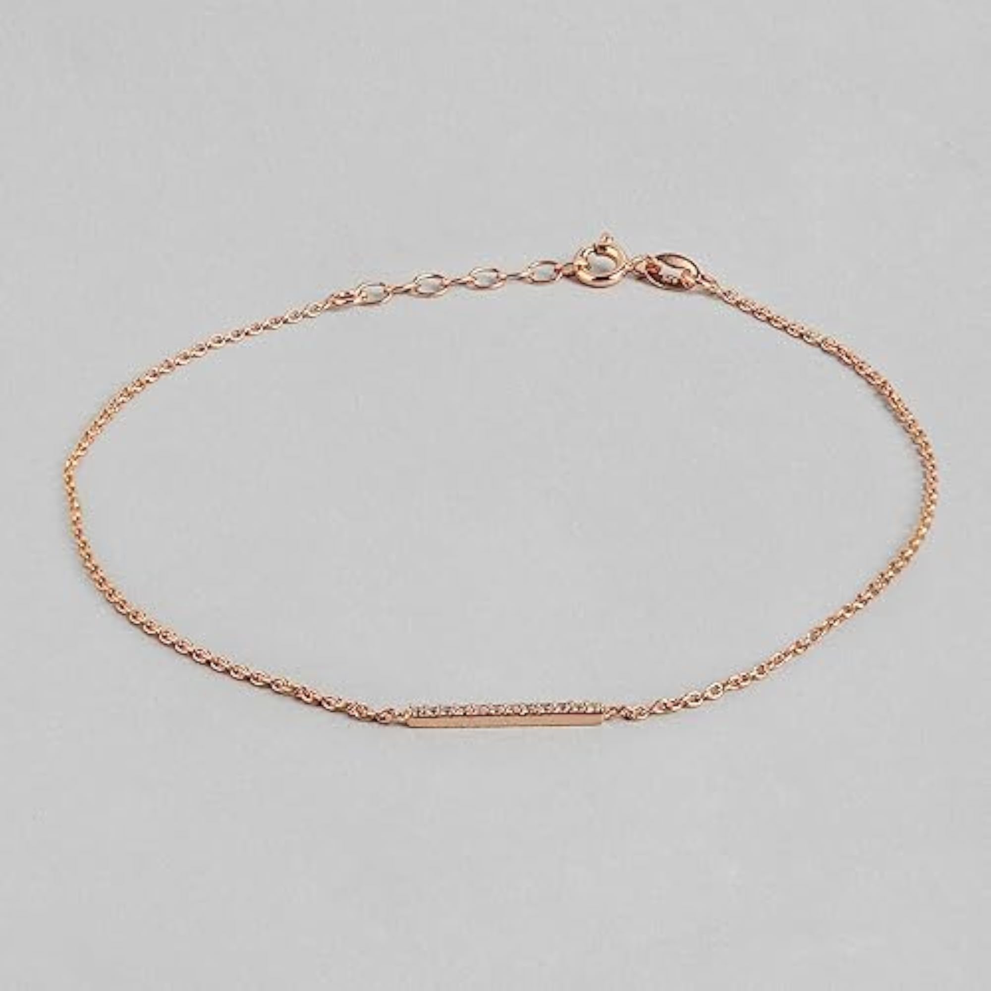 925 Silver Rhodium Plated Chain Anklet with Coloured Stones