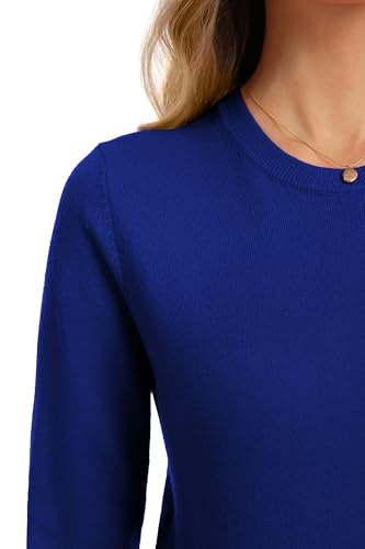 Image of QUALFORT Women's Sweaters Long Sleeve Soft Lightweight Basic Knitted Pullover Sweater