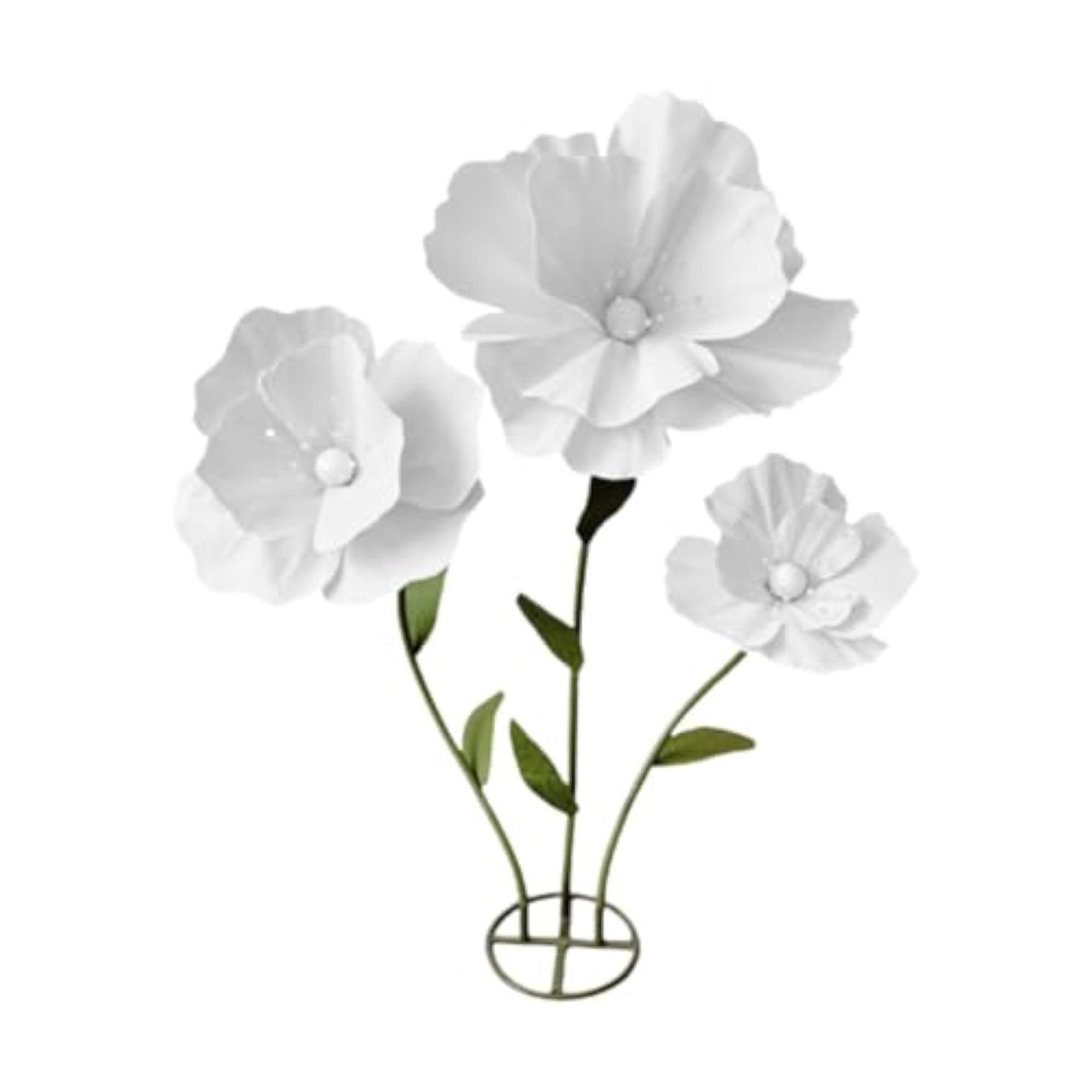 Wedding Giant Flowers for Decoration with Standing Base, White