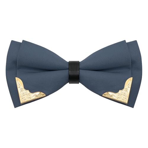 Image of Bow Ties for Men Women Metal Gold Bowtie, Pre Tied Mens Bow Tie Tuxedo Bowties Men for Prom Wedding Party