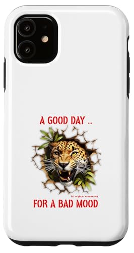 A Good Day For Bad Mood Leopard Mood �X�e�[�g�����g �X�}�z�P�[�X iPhone 11 �p