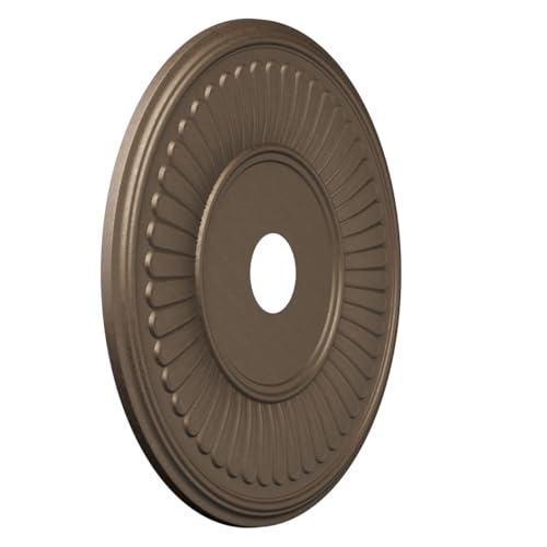 Image of 22 inchOD x 3 1 /2 inchID x 1 inchP Berkshire Thermoformed PVC Ceiling Medallion (Fits Canopies up to 10 1 /8 inch), UltraCover Satin London Grey