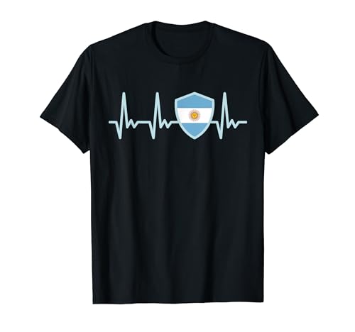 Argentina 2024 Bandera Argentina Heartbeat Bandera Proud Camiseta