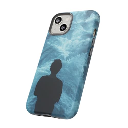 Coque iPhone 14 rigide mate vagues bleues anti rayures - 2