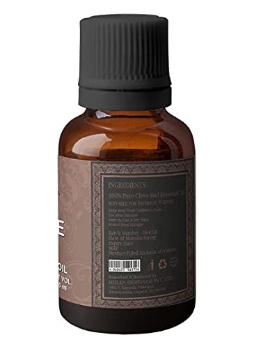 Image of Heilen Biopharm Clovebud (Syzygium aromaticum) Food-Grade Edible Essential Oil - 15 mL | Natural Food-Grade Flavoring & Oral Freshener (Pack of 1)