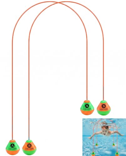 BTACGWP Anelli da Immersione per Piscina, 2 Pezzi 2.5m, Giocattoli Subacquei con Gancio Sicuro, Allenamento Respirazione & Giochi Acquatici per Bambini e Famiglia