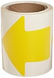 Brady 121048 Nonabrasive Arrow Shape Floor Marking Tape, 4" Width, Yellow (Pack of 100 per Roll)