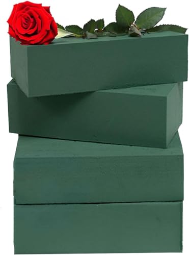 Pk 4 Large Wet Brick Floral Foam 23x11x7cm | Fresh Flower Arranging Blocks for Wedding Aisle Birthdays and Home Decoration