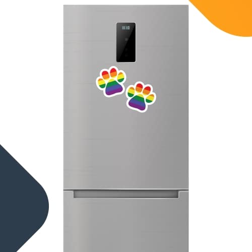 Image of Magnet Me Up LGBTQ Pawprint Magnet Decal, 2 Pack, 5 Inch, Heavy Duty Automotive Magnet for Car Truck SUV, in Support of Gay Pride and Gay Rights