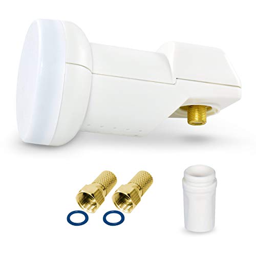 LogiSat Single LNB 0,1 dB digital ► 1 participante / TV / receptor conexión directa universal Full HD TV 3D 4K Sat UHD PRO Line + contactos dorados + protección contra la intemperie