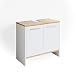 Produktbild Vicco Waschbeckenunterschrank Elvio, Weiß/Sonoma, 60.5 x 55 cm