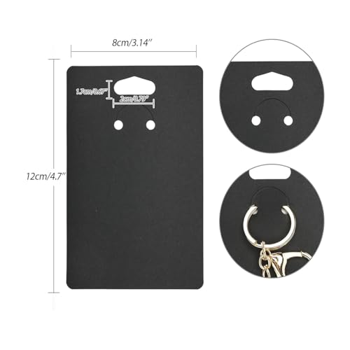 Image of Festiko Keychain Display Cards (Black A, Pack of 1000 Pcs, 4.7 inch*3.1 inch), Keyring Display Cards, Jewellery Display Cards