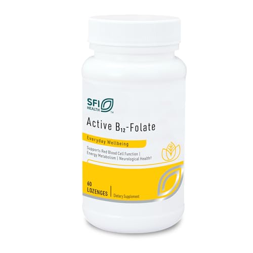 Klaire Labs SFI Health Active B12 - Folate Supplement - Dissolvable Lozenge with Methyl Folate & Vitamin B12 Methylcobalamin - Highly Absorbable - Support Healthy Mood, Energy & Cognition (60 Count)