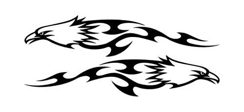 Ranger Products Pair of Eagle Flames Hot Rod Decal Sticker, Die Cut Vinyl Decal for Windows, Cars, Trucks, Tool Boxes, laptops, MacBook - virtually Any Hard, Smooth Surface