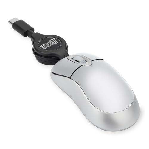 Souris filaire USB C rétractable mini souris optique 3 boutons pour smartphone et PC