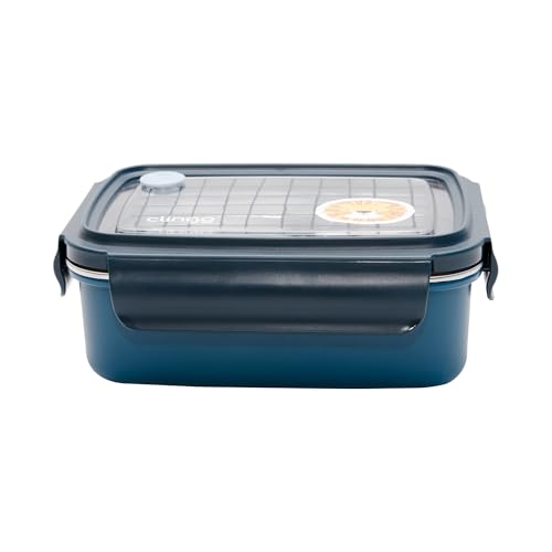 Clingo Bento Box Inox com 2 Divisórias, Tampa Hermética, Livre de BPA, Marinho